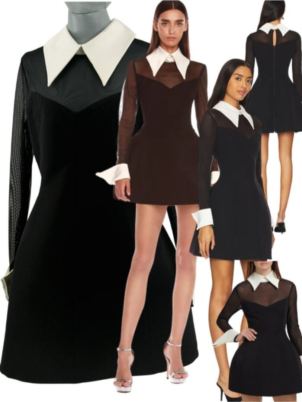 🆕 BRONX & BANCO 🧿 NWOT Wednesday Long Sleeve Mini Dress, Black - Sz L US 8